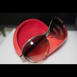 VALETINO VINTAGE Chic Black and Gold Women's Sunglasses